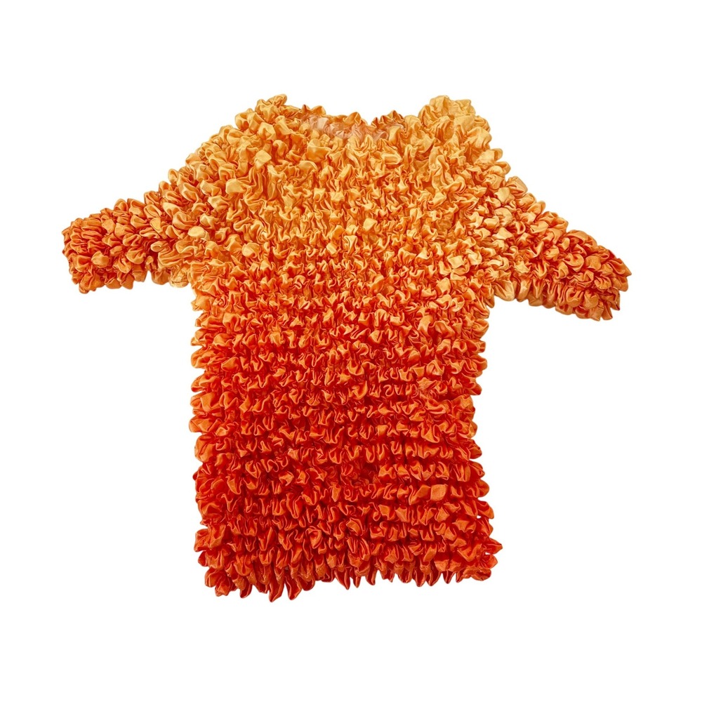 NEW West Loop Popcorn Top Orange Ombre Vintage Y2K Crinkle Shirt One Size NWT